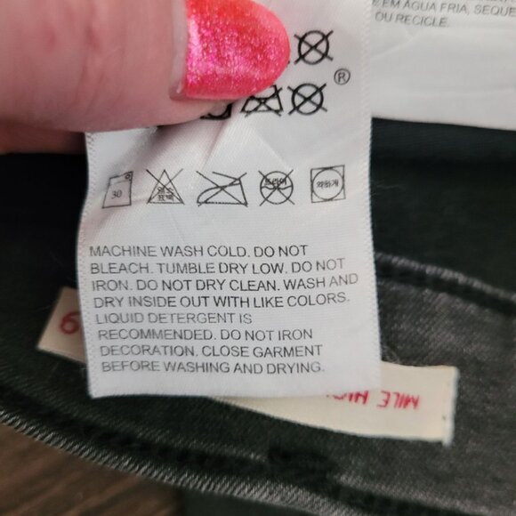 Levis Mile High Super Skinny Jeans Size 29 Gray Studded Detail Stretch NWOT - Picture 9 of 9